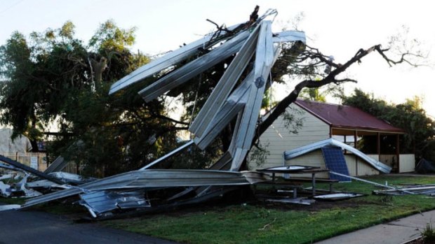 Tornado wreckage in Victoria's north-east.