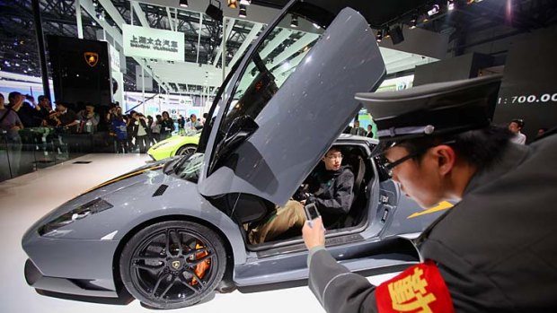 Greater numbers of China’s emerging super rich travel in style, driving cars such as the Lamborghini Murcielago.