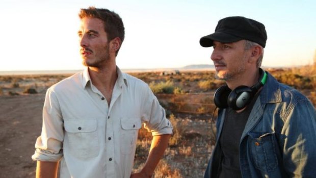 Ryan Corr pictured on the Wolf Creek 2 set with director Greg McLean.