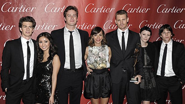 Mara, second from right, made a low-key appearance with her The Social Network castmates at the Palm Springs International Film Festival at the weekend.