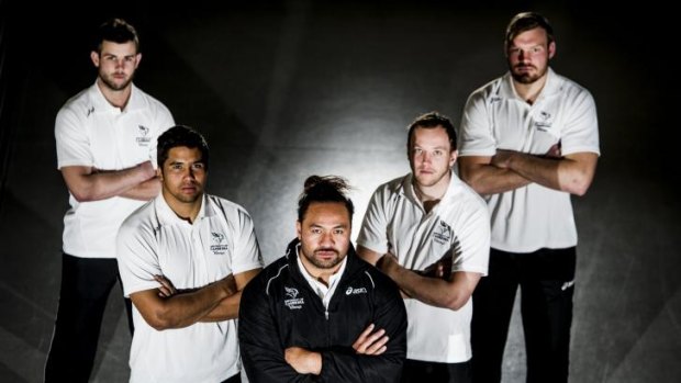 The Canberra Vikings' leadership group (from left) Robbie Coleman, Jarrad Butler, captain Fotu Auelua, Jesse Mogg and Tim Cree.
