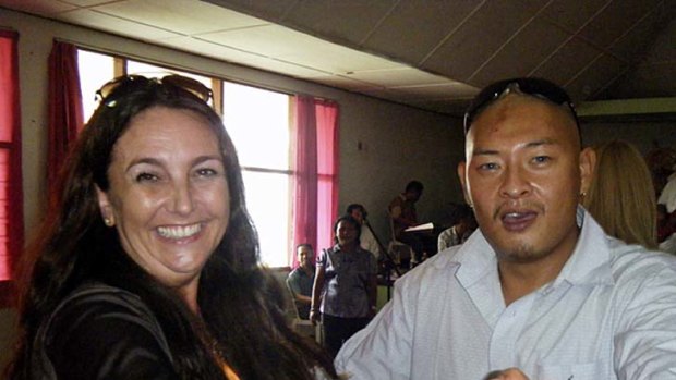 The Lipstick Brigade's Mari dances with Andrew Chan at a wedding in the jail.