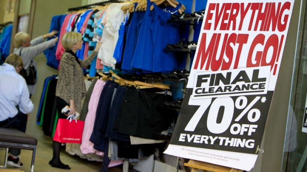 Sign of the times: Many retailers are desperate to offload stock