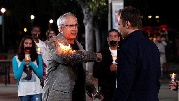 Chevy Chase in a scene from <i>Community</i>.