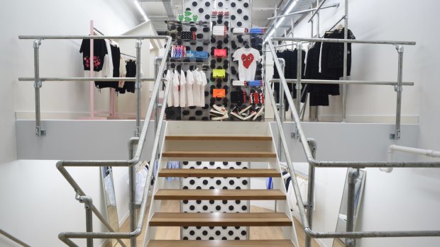 The Comme des Garcons store in Somerset Place, Melbourne, has a sense of rawness.