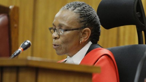 Judge Thokozile Masipa reads her verdict. 