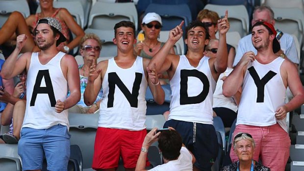 Free tickets: Andy Murray's Australian cheer squad.