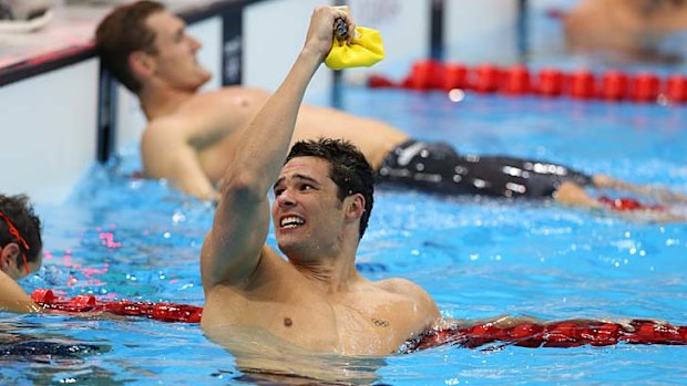 Delighted ... Christian Sprenger celebrates his silver medal