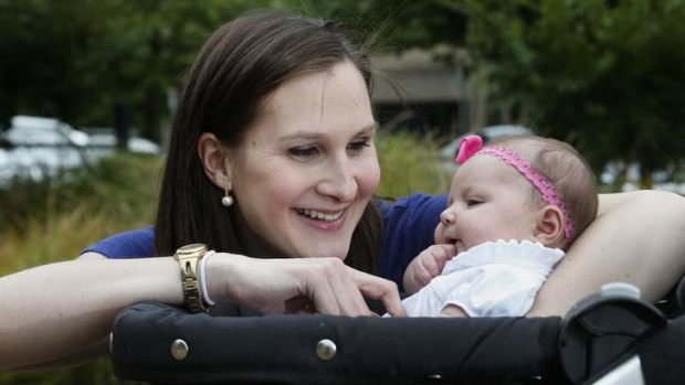 Alanna Crawshaw from Chisholm with 6 week old daughter Lily Crawshaw, when Alanna was pregnant she was so sick with morning sickness that she was admitted to Hospital and given cancer medication.