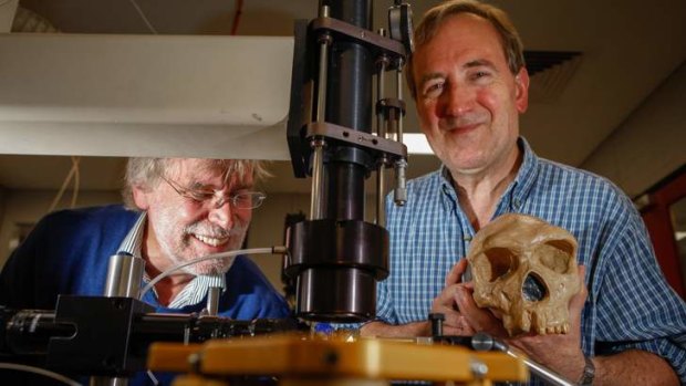 Find ... Rainer Grun (left) and Professor Chris Stringer from the Natural History Museum in London.