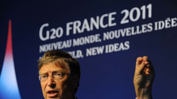 Microsoft chairman Bill Gates talks during a press conference on the sidelines of the G20 Summit.