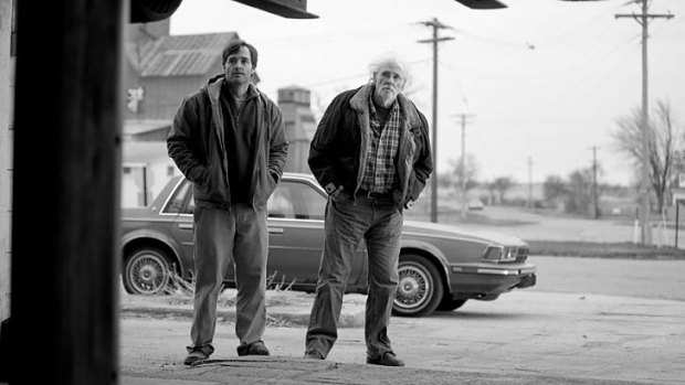 Compassionate: Bruce Dern and Will Forte as father and son in a scene