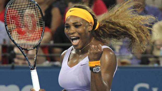 Life at the top: Serena Williams celebrates beating world No.2 Victoria Azarenka to win the Brisbane International on Saturday.