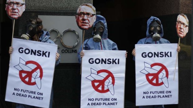 International Campaign to Abolish Nuclear weapons: Demonstrators protest in Melbourne.