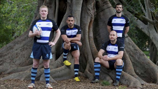Members of the Sydney Convicts gay rugby team: Jason Fowler, Fernando Perez, Kevin Perry and Simon Hargrave.