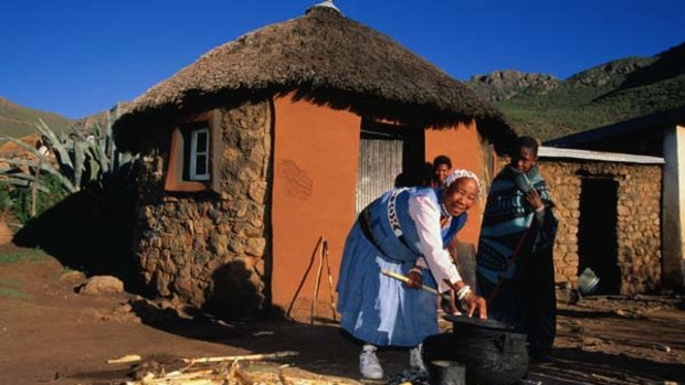 Hut's all, folks ... the village and surrounding hills of Malealea.