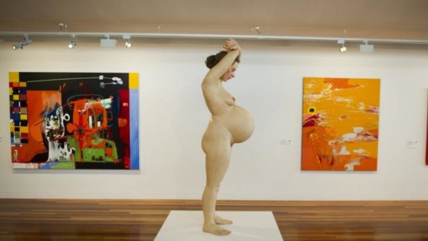 RoMuek's Mueck's <i>Pregnant Woman</i> at the National Gallery of Australia's new Contemporary Art Space.