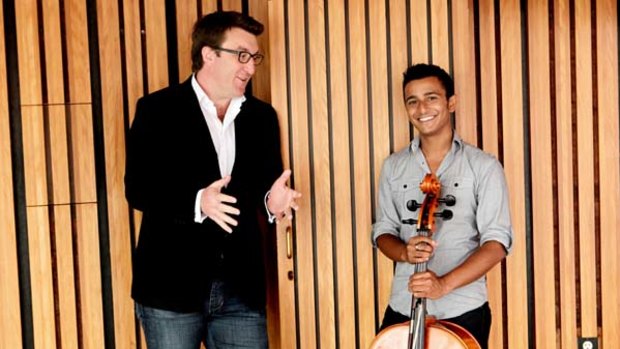 A quirky collision of the classical and the modern ... Ed Sanders of YouTube and Mathisha Panagoda, 23, a cellist of St Ives.
