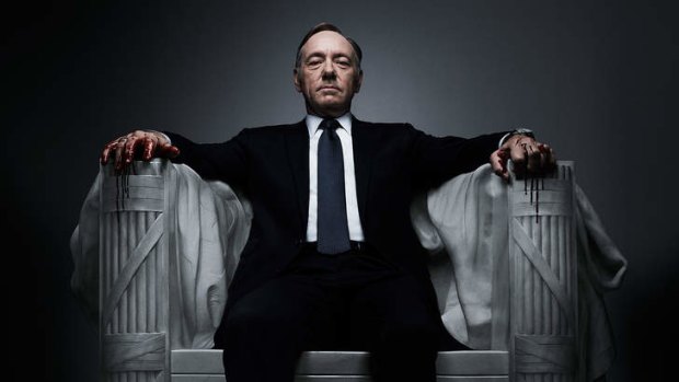 Kevin Spacey as Frank Underwood in <i>House of Cards</i>.