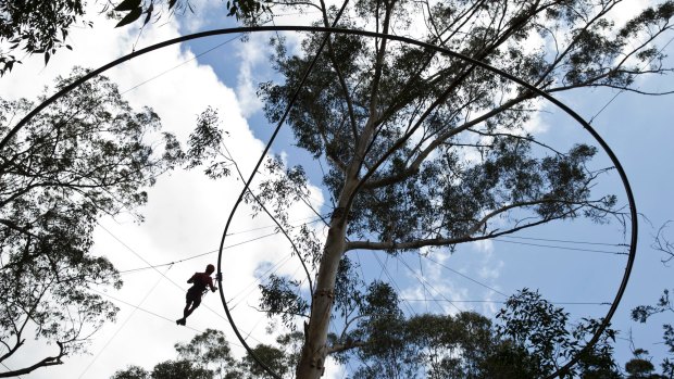 Through the trees: At one-kilometre long and 18-metres high, this is the world's longest roller-coaster zip line.