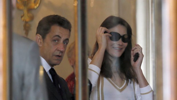 Nicolas Sarkozy and his wife, Carla Bruni.