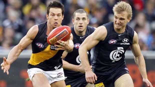 Ben Cousins was in top form for the Tigers in their loss to Carlton on the weekend.