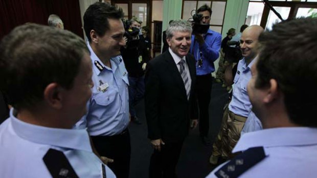 The Australian Federal Police Commissioner, Tony Negus, farewells officers heading to Afghanistan.