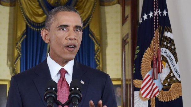 US President Barack Obama delivers a prime-time address from the White House.