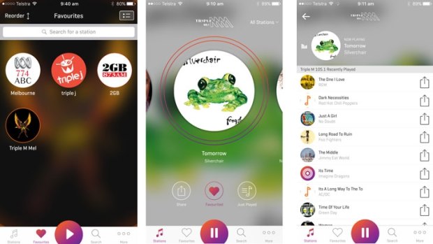 The RadioApp lets you save your favourites, listen to live broadcasts and see what's played recently.