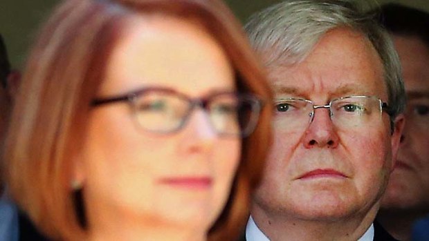 Leadership speculation: Prime Minister Julia Gillard, left, and former prime minister Kevin Rudd.