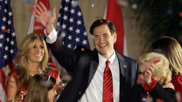 Senator-elect Marco Rubio celebrates with his family.