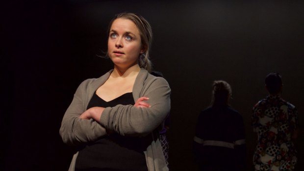 Kayla Hamill as Chrissie in La Mama's production of David Williamson's Credentials.
