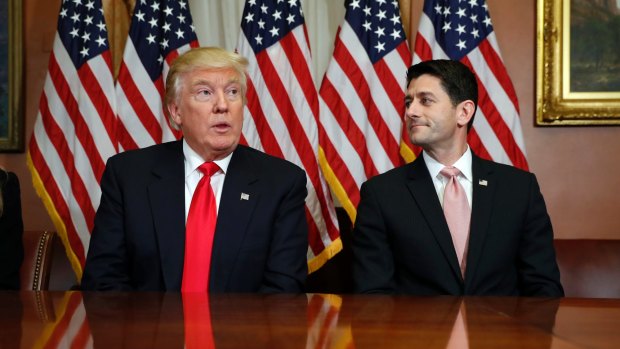 President-elect Donald Trump and House Speaker Paul Ryan on Capitol Hill in Washington.