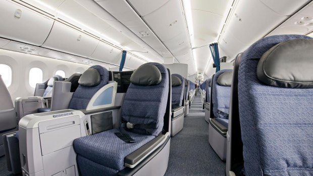 Roomy: United Airline's business class.