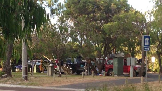 The carpark on Geographe Bay Road has become known as 'shanty town carpark' by locals.