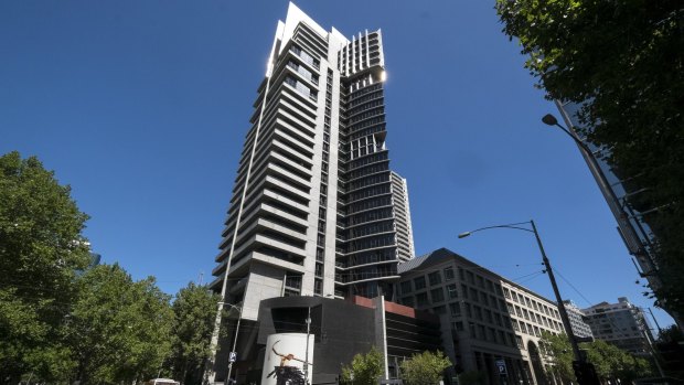MELBOURNE, AUSTRALIA - MARCH 08:  Photo of Republic Tower - cnr Queens and Latrobe Street on March 8, 2015 in Melbourne, Australia.  (Photo by Luis Ascui/Fairfax Media)