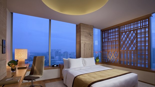 A bedroom suite at Oasia Hotel, Singapore