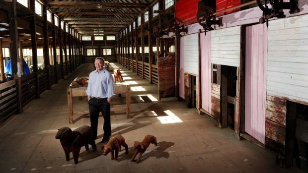 Peter Crisp stands in his restored Shearing Shed that he hopes will become the Yass Valley Woollen Mill at his Bowning property.
