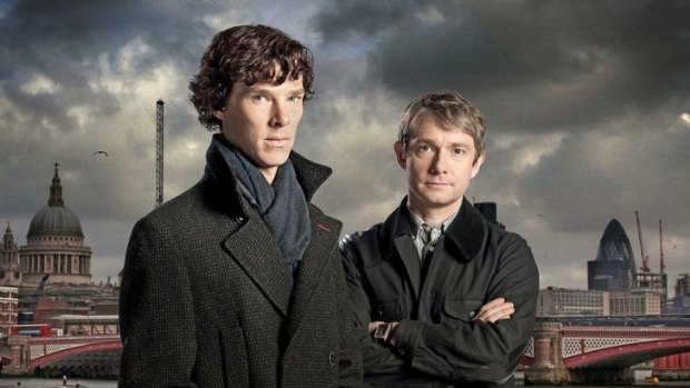 A hit we presume? Benedict Cumberbatch (left) plays a contemporary Holmes while Martin Freeman (right) remains as stalwart as ever as a modern Dr Watson in the BBC's <i>Sherlock</i>.
