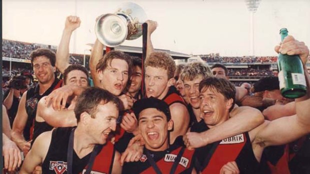 Mark Thompson (front right) and his 1993 premiership team.