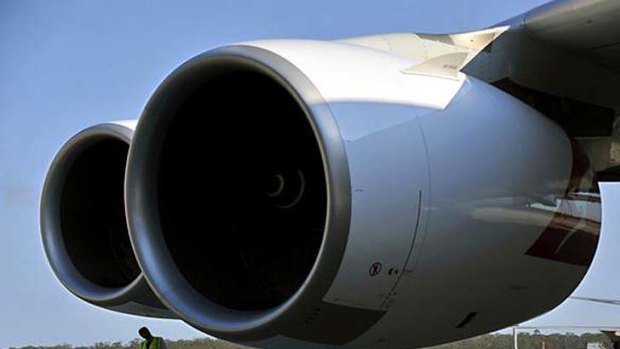 The engines of a Qantas A380.