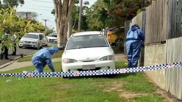 Forensics police at the scene of the shooting. Photo: Sarah Greenhalgh/Ten News, via Twitter