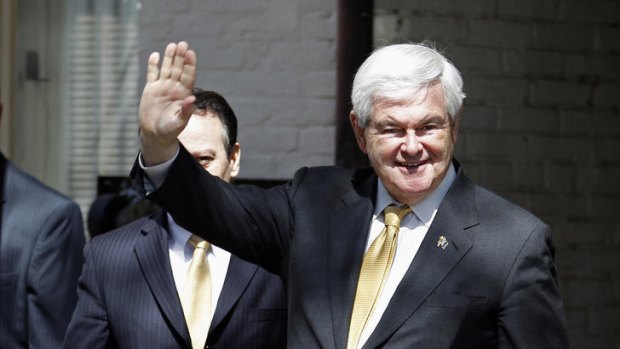 Newt Gingrich campaigning in Maryland.