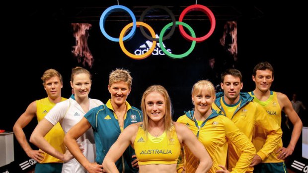 Kitted out ... Australian athletes model their new outfits.