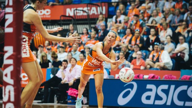 Code-crosser: Giants netballer Taylah Davies will  wear the orange and charcoal in the AFLW.