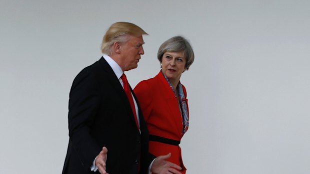 Critics of Prime Minister Theresa May say she's too chummy with the US President.