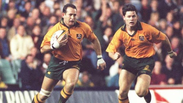 Invincible: David Campese on the attack.