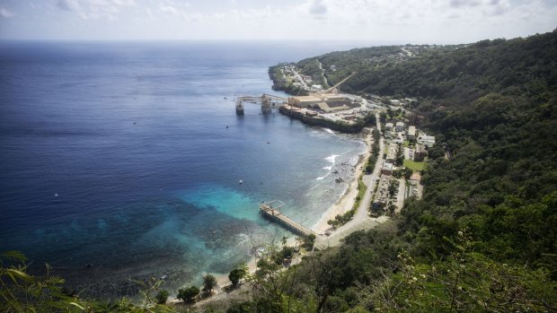 Island influx: Christmas Island's main port at Flying Fish Cove.