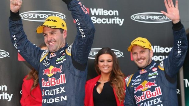 Stablemates: Jamie Whincup (left) and Paul Dumbrell.