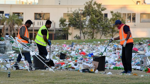 City of Port Phillip staff begin a clean-up the council estimates will cost thousands.